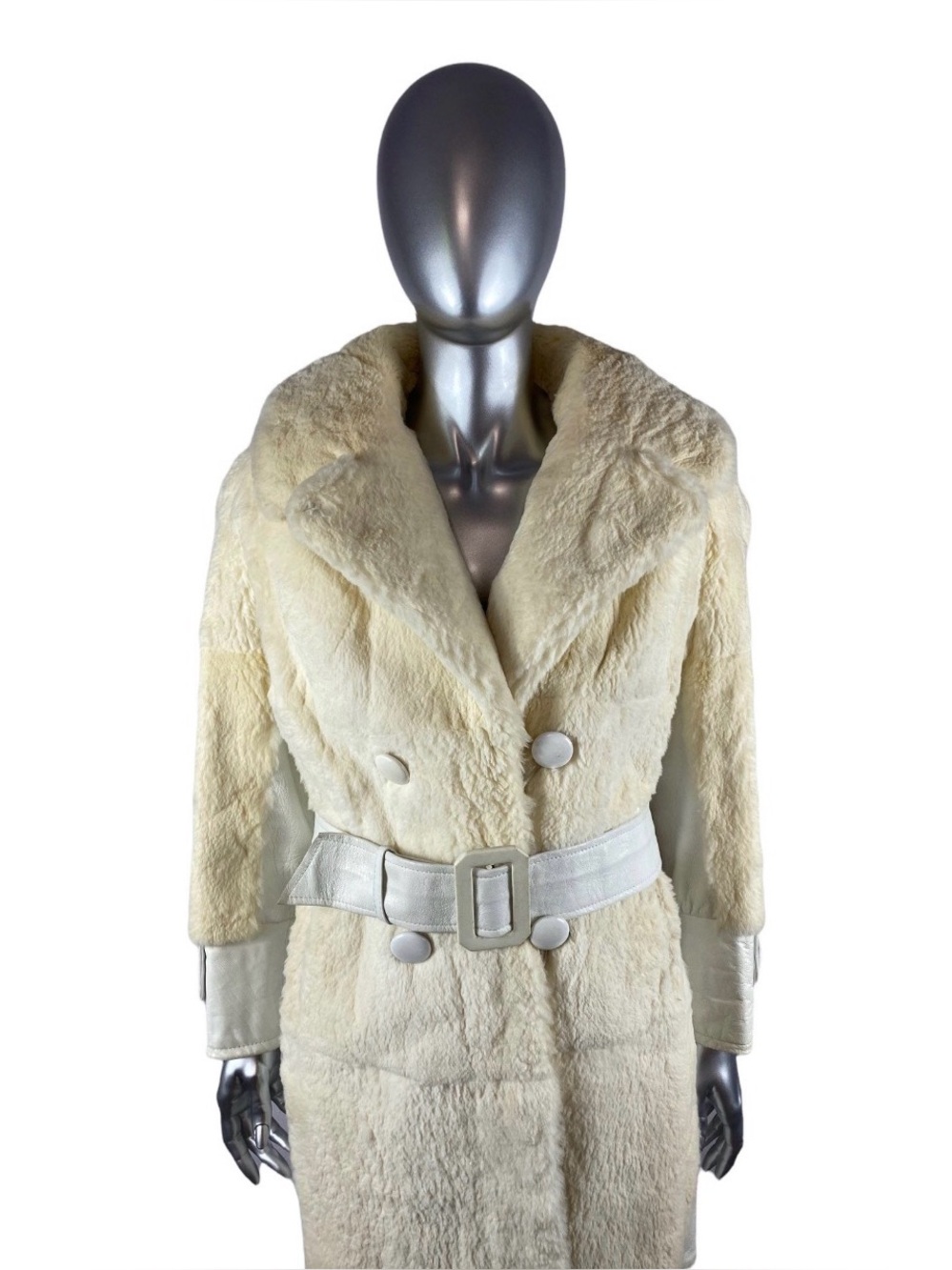 Pearl SHEARED NUTRIA w/Leather Inserts Jacket, Size S, Certified Vintage Fur